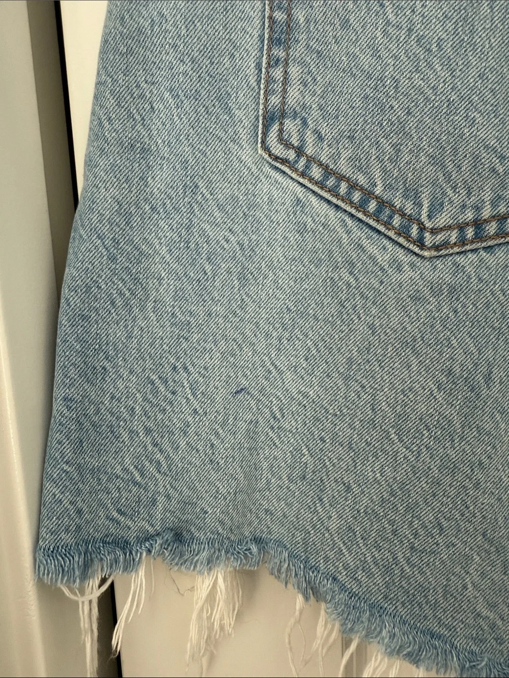 Abercrombie & Fitch Light Blue Distressed Denim Jean Shorts - Picture 7 of 7